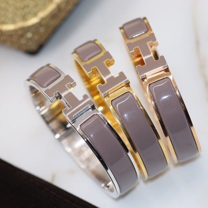 [Demi jewelry]H BRACELET 12MM BROWN