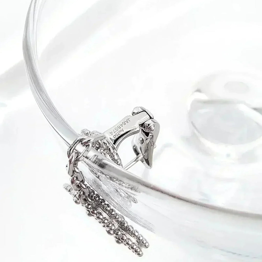 [Demi jewelry]CLOVER 2 MOTIFS  DIAMOND ONYX EARRINGS SILVER