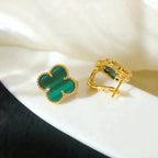 [Demi jewelry]CLOVER MEDIUM 1 MOTIFS MALACHITE  EARRINGS