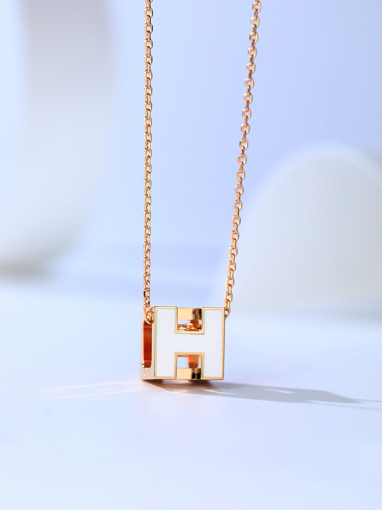 [Demi jewelry]H CAGE PINK GOLD NECKLACE
