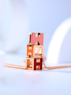 [Demi jewelry]H CAGE PINK GOLD NECKLACE