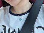 [Demi jewelry]CLOVER 1 DIAMOND LIGHT BLUE SILVER NECKLACE