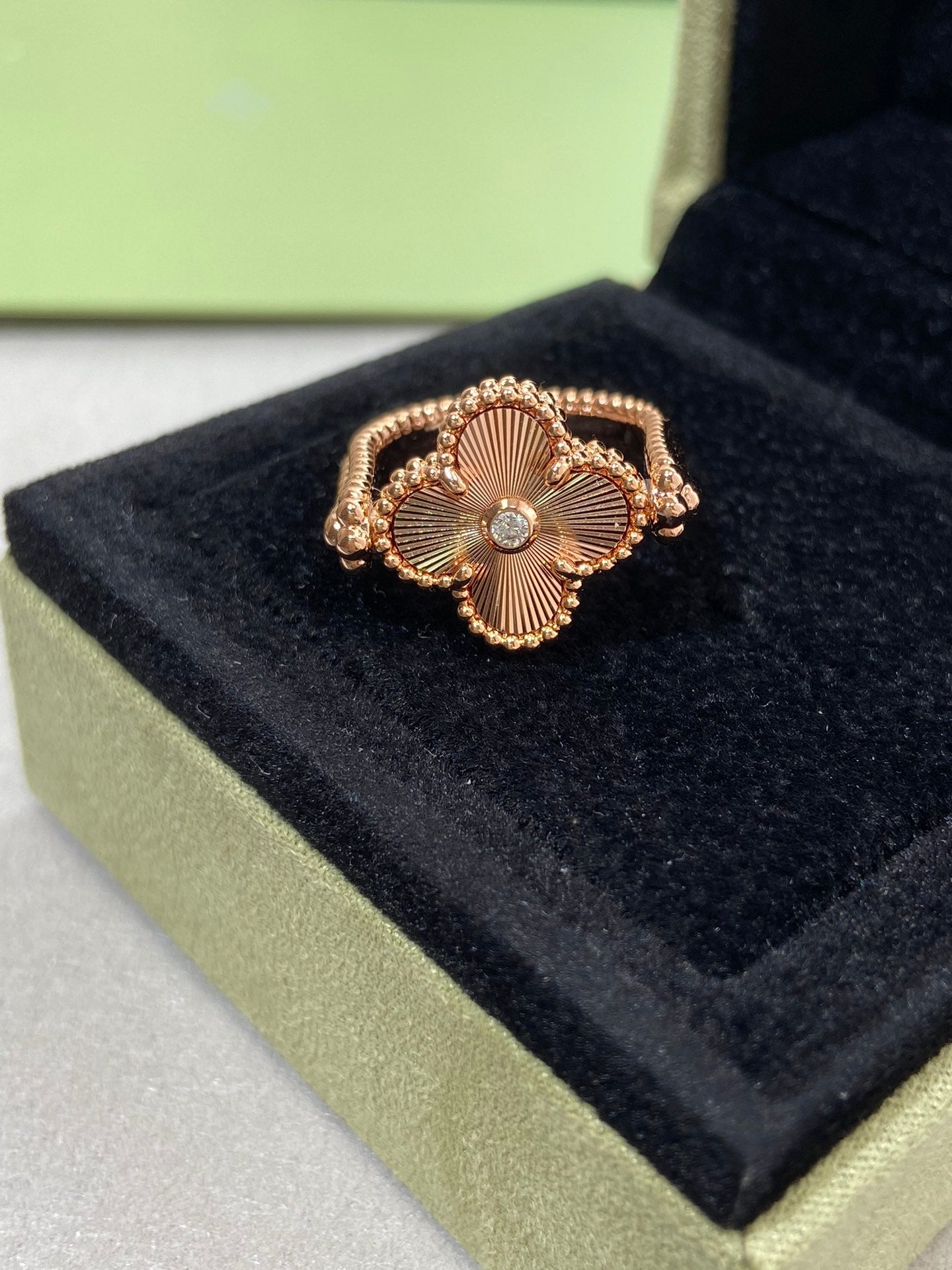 [Demi jewelry]CLOVER RIVERSIBLE ROSE GOLD RING