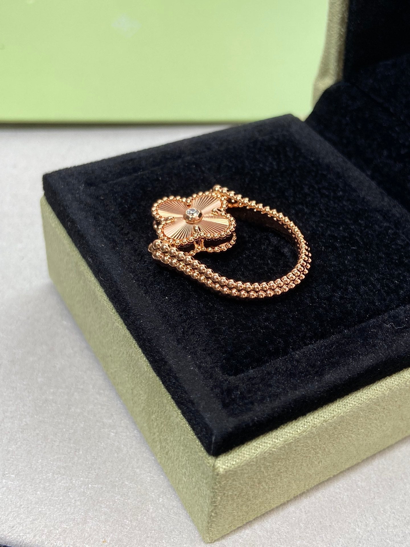 [Demi jewelry]CLOVER RIVERSIBLE ROSE GOLD RING