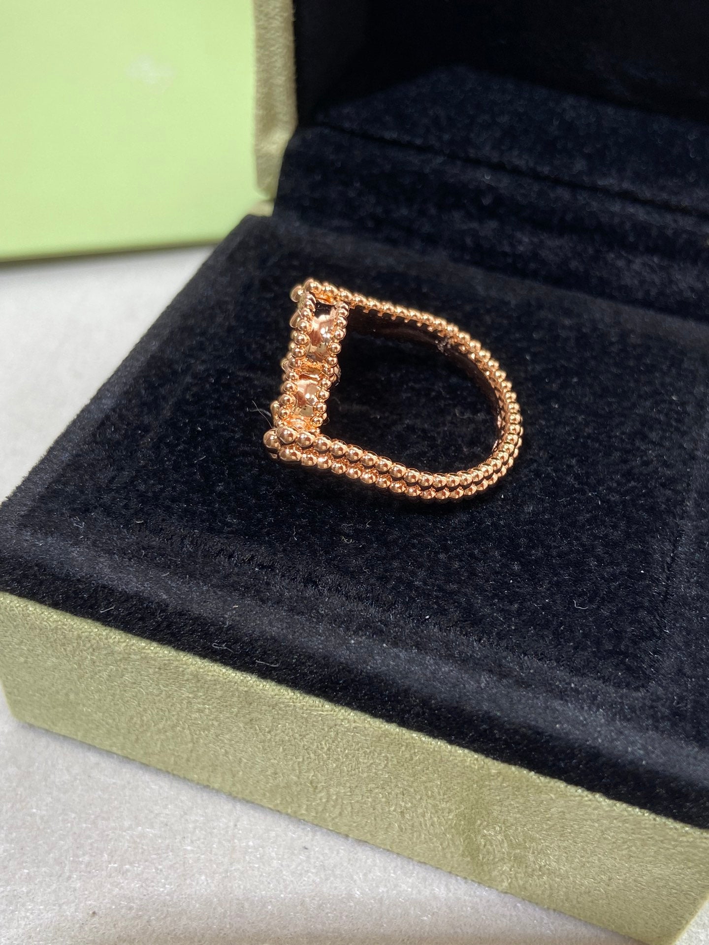 [Demi jewelry]CLOVER RIVERSIBLE ROSE GOLD RING