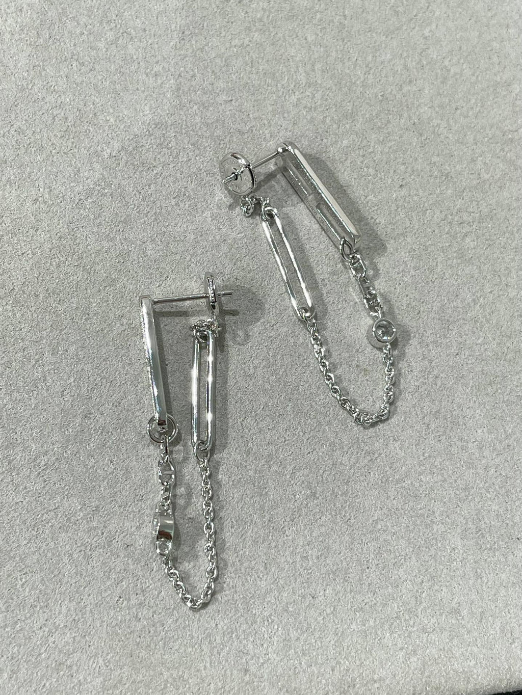 [Demi jewelry]CHAINE CHAOS DIAMOND DROP EARRINGS