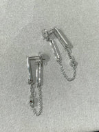 [Demi jewelry]CHAINE CHAOS DIAMOND DROP EARRINGS