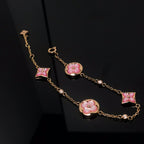 [Demi jewelry]STAR AND SUN 4 MOTIF PINK MOP PINK GOLD BRACELET