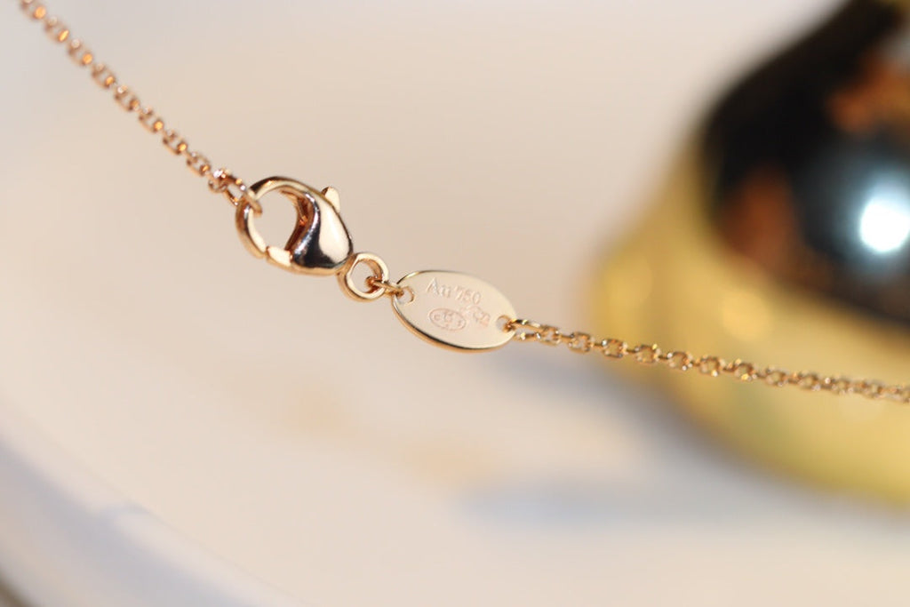 [Demi jewelry]JEUX MALACHITE 1 DIAMOND PINK GOLD NECKLACE