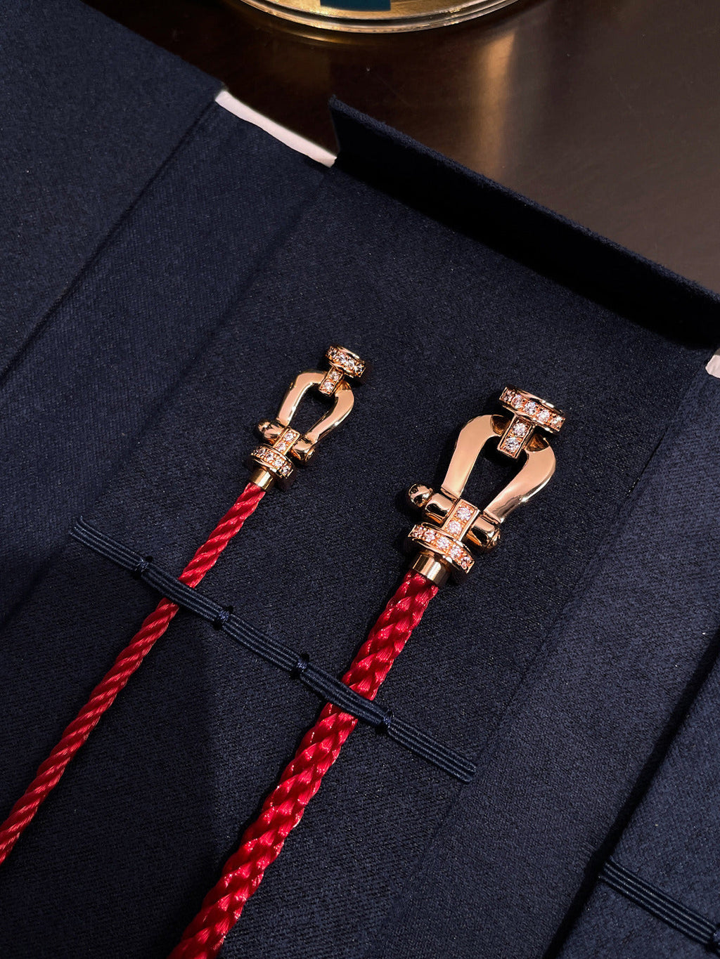 [Demi jewelry]FORCE 10 HALF DIAMOND PINK GOLD RED CORDERI LARGE AND MEDIUM MODEL