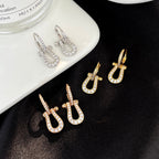 [Demi jewelry]FORCE 10 FULL DIAMOND DROP EARRINGS MEDIUM MODEL