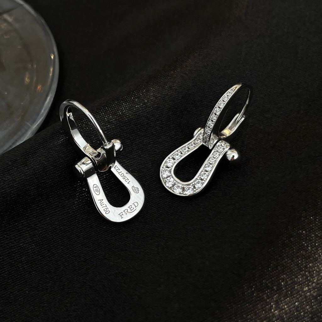 [Demi jewelry]FORCE 10 FULL DIAMOND DROP EARRINGS MEDIUM MODEL