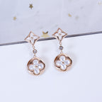 [Demi jewelry]STAR AND SUN PINK GOLD MOP DROP EARRINGS