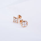 [Demi jewelry]STAR AND SUN PINK GOLD MOP STUD EARRINGS