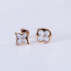 [Demi jewelry]STAR AND SUN PINK GOLD MOP STUD EARRINGS