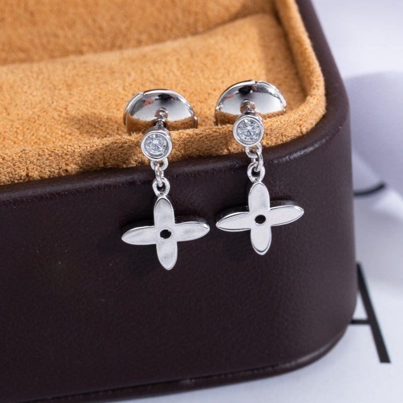 [Demi jewelry]VIDYLLE SILVER DIAMOND MINI DROP EARRINGS
