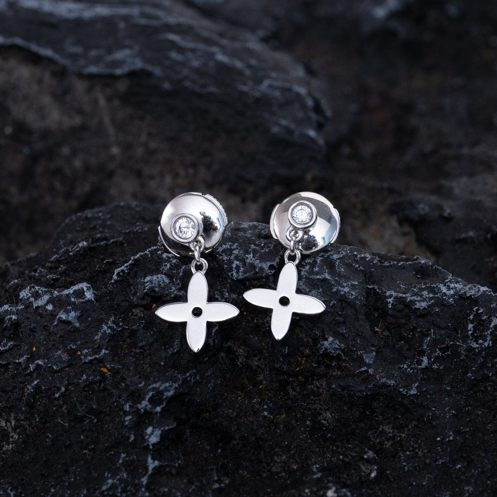 [Demi jewelry]VIDYLLE SILVER DIAMOND MINI DROP EARRINGS