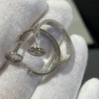 [Demi jewelry]LOVE DIAMOND SILVER HOOP EARRINGS