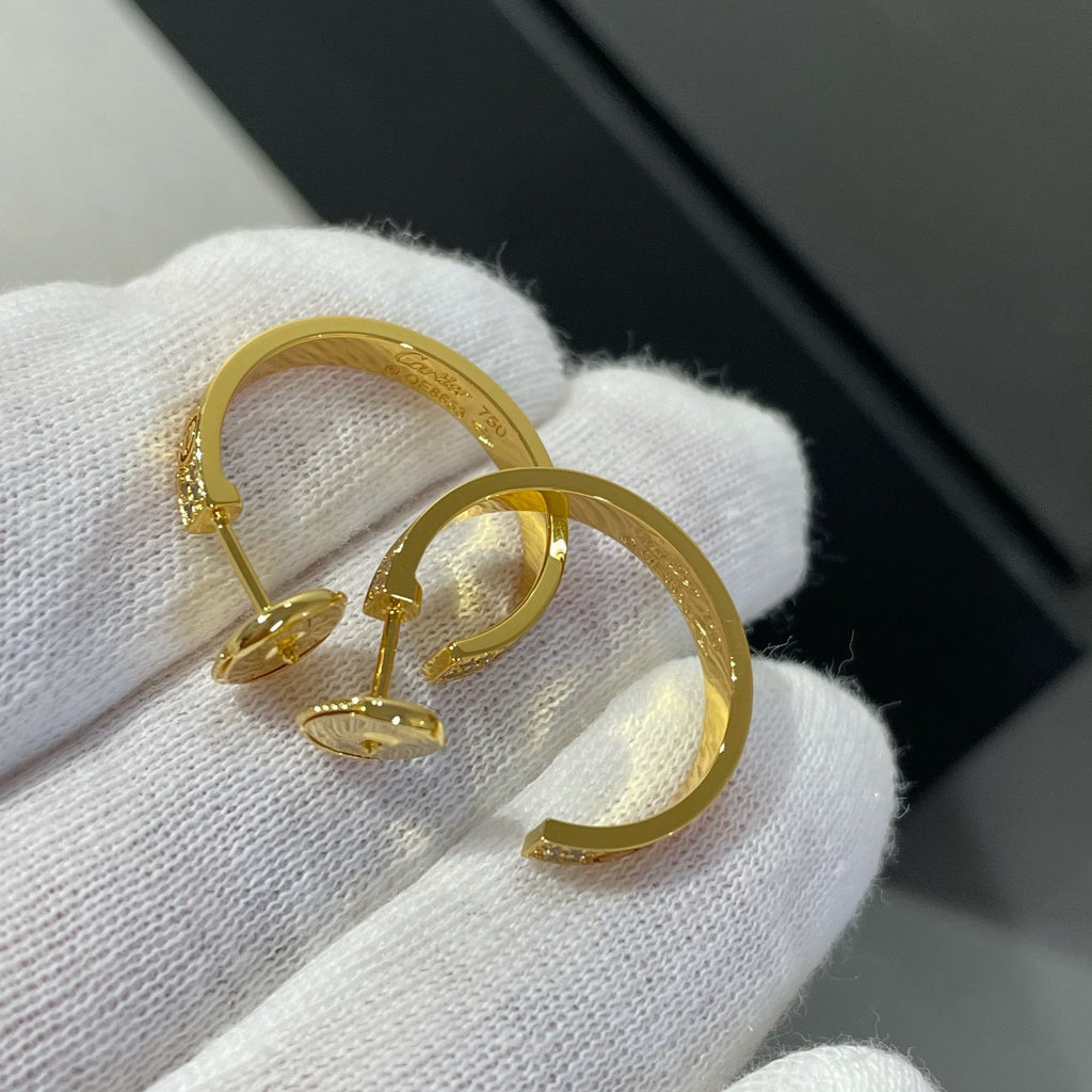[Demi jewelry]LOVE DIAMOND GOLD HOOP EARRINGS