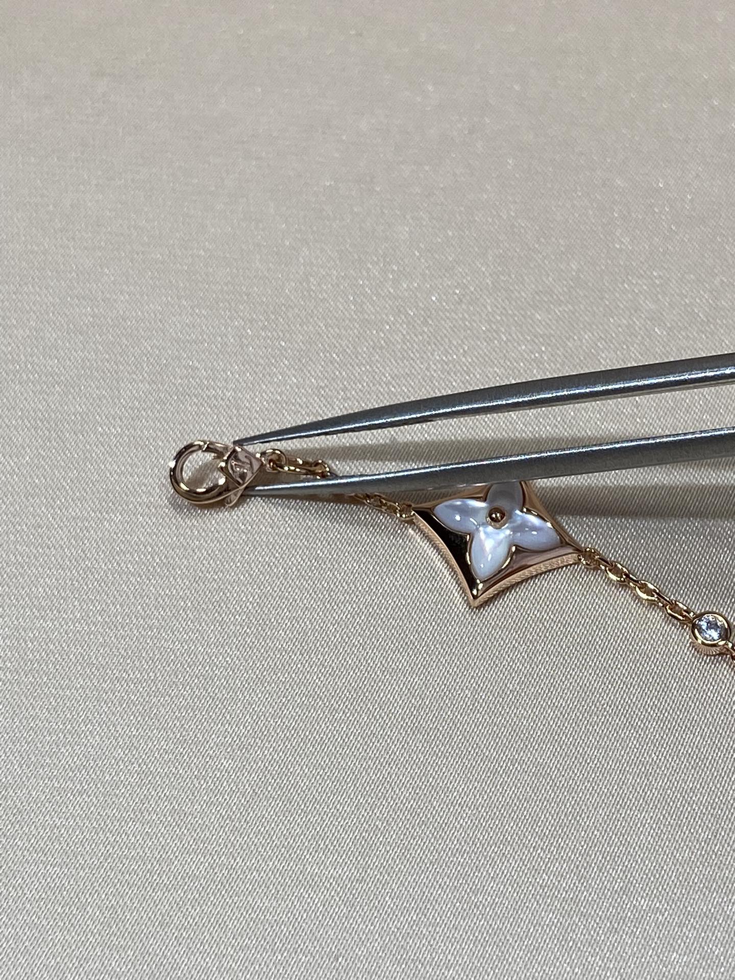 [Demi jewelry]STAR 4 MOTIF MOP DIAMOND PINK GOLD BRACELET