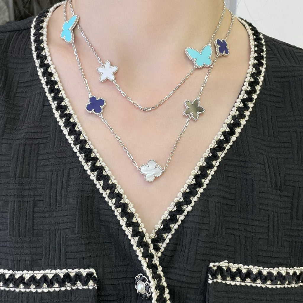 [Demi jewelry]LUCKY CLOVER SILVER 11 MOTIF NECKLACE