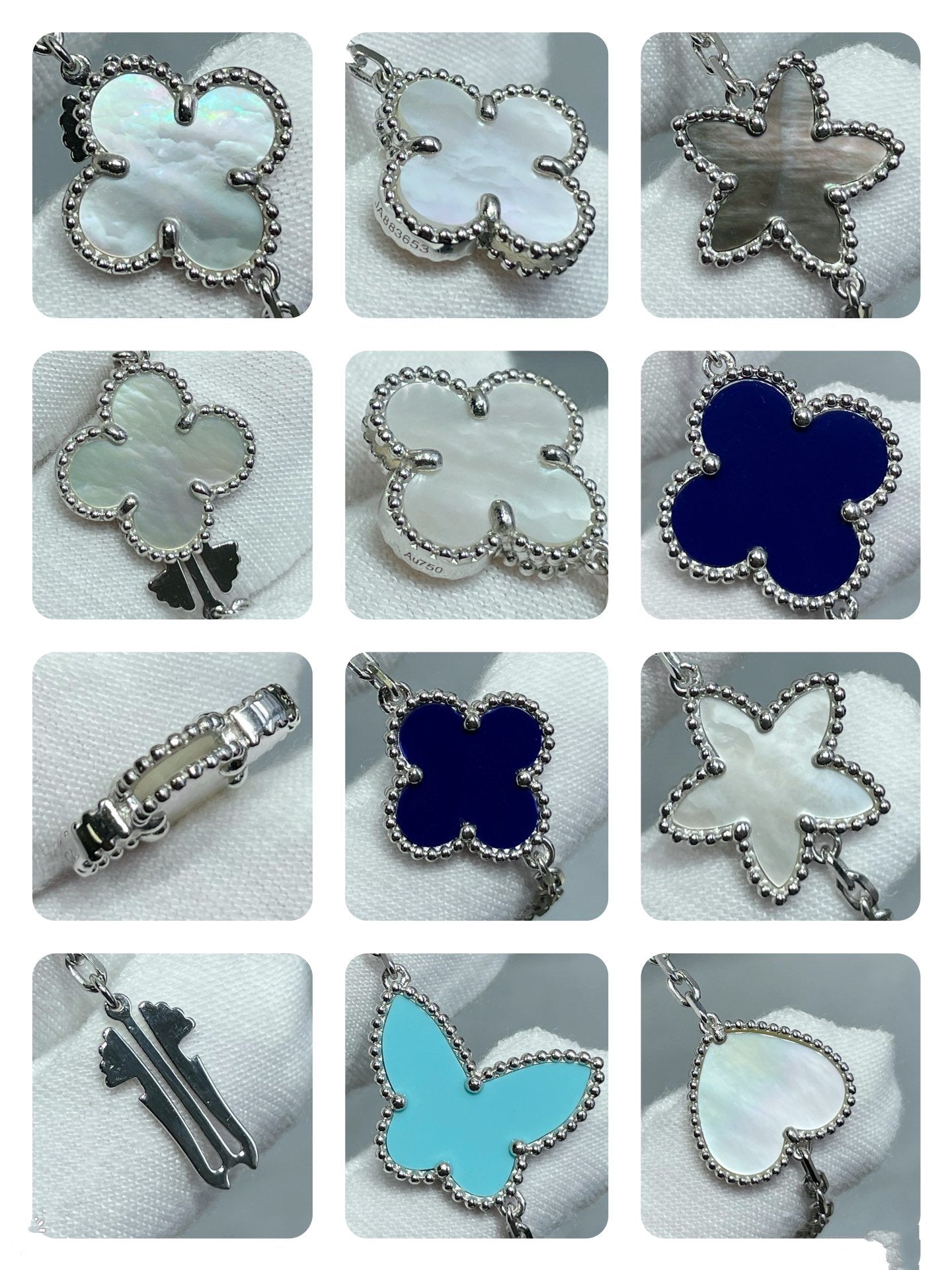 [Demi jewelry]LUCKY CLOVER SILVER 11 MOTIF NECKLACE