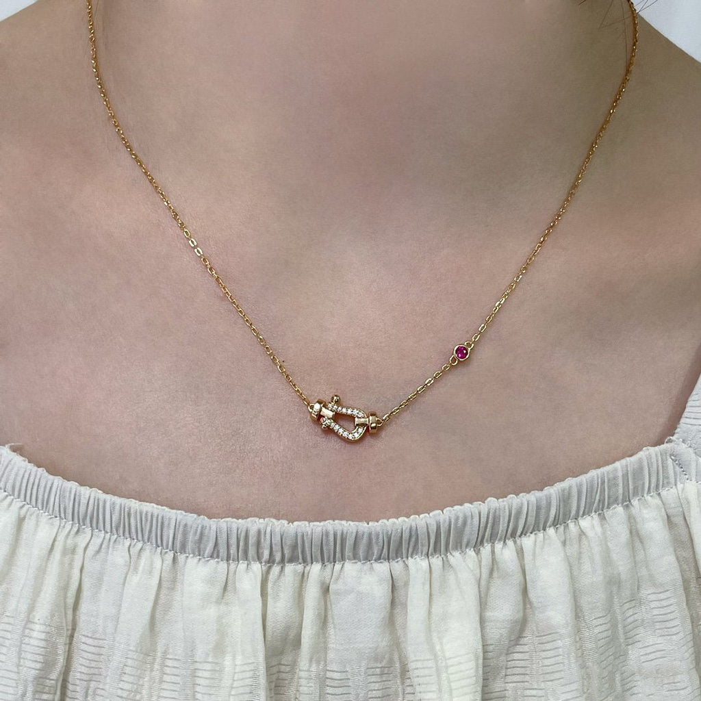 [Demi jewelry]FORCE 10 DIAMOND PINK GOLD NECKLACE