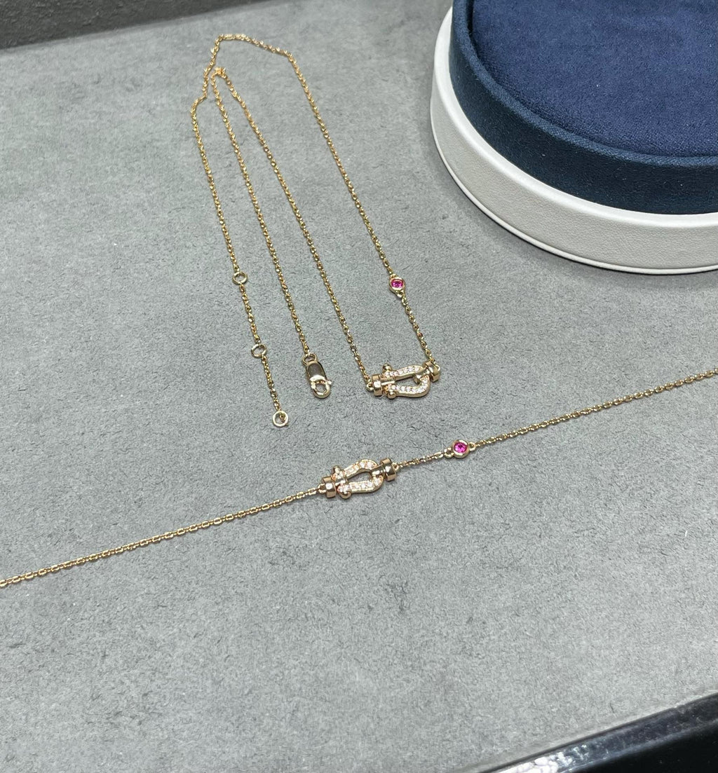 [Demi jewelry]FORCE 10 DIAMOND PINK GOLD NECKLACE