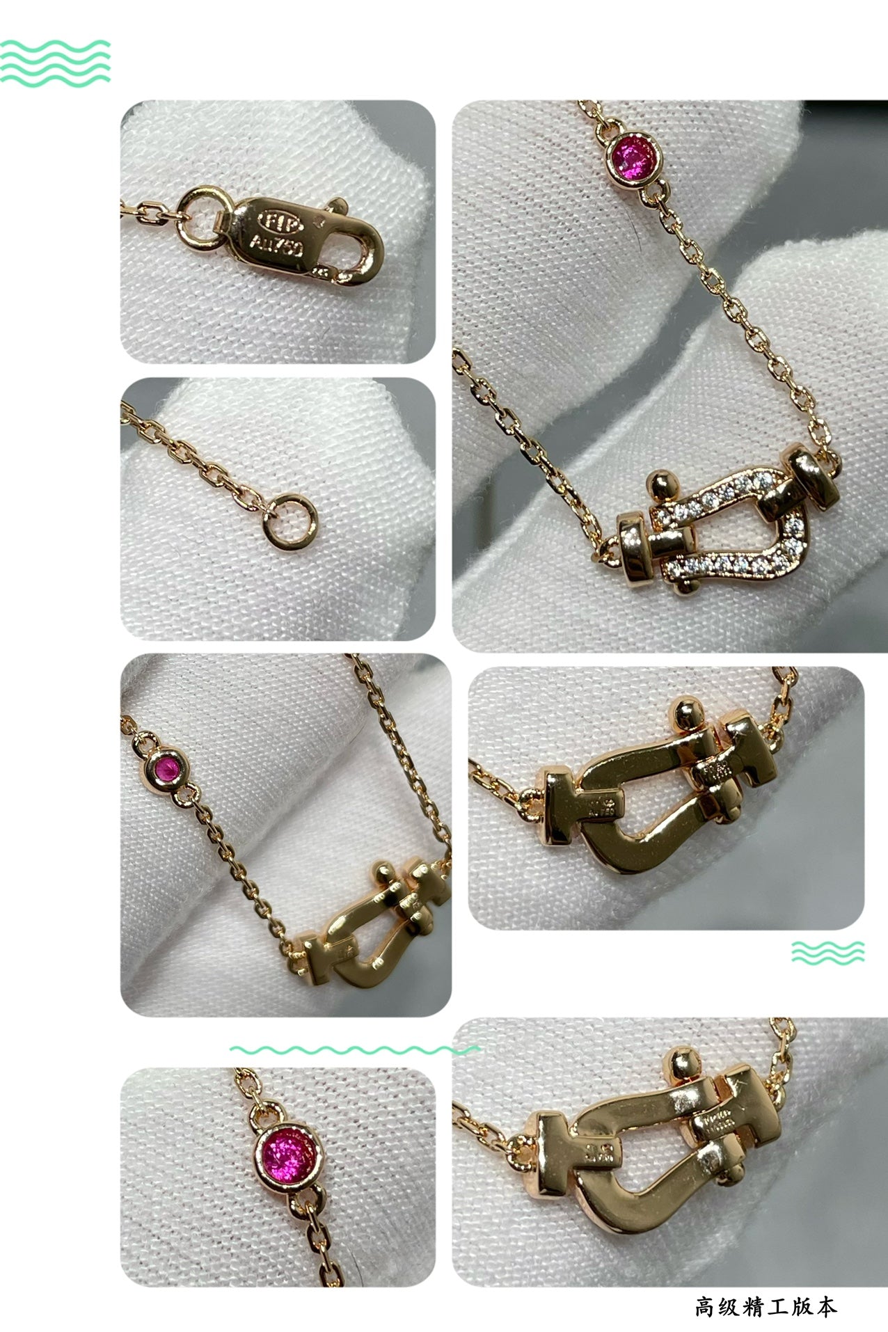 [Demi jewelry]FORCE 10 DIAMOND PINK GOLD NECKLACE