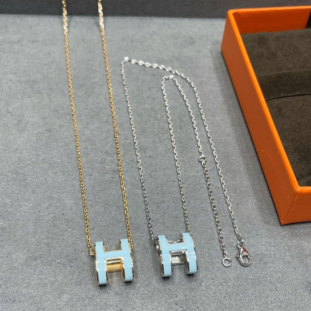 [Demi jewelry]POP H SKY BLUE NECKLACE