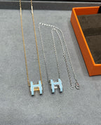 [Demi jewelry]POP H SKY BLUE NECKLACE
