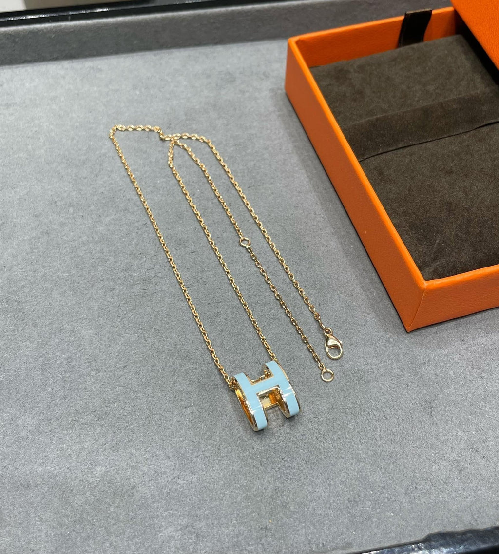 [Demi jewelry]POP H SKY BLUE NECKLACE