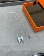[Demi jewelry]POP H SKY BLUE NECKLACE