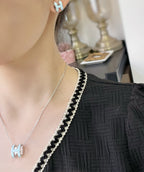 [Demi jewelry]POP H SKY BLUE STUD EARRINGS