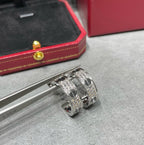 [Demi jewelry]LOVE CERAMIC DIAMOND PAVED SILVER EARRINGS