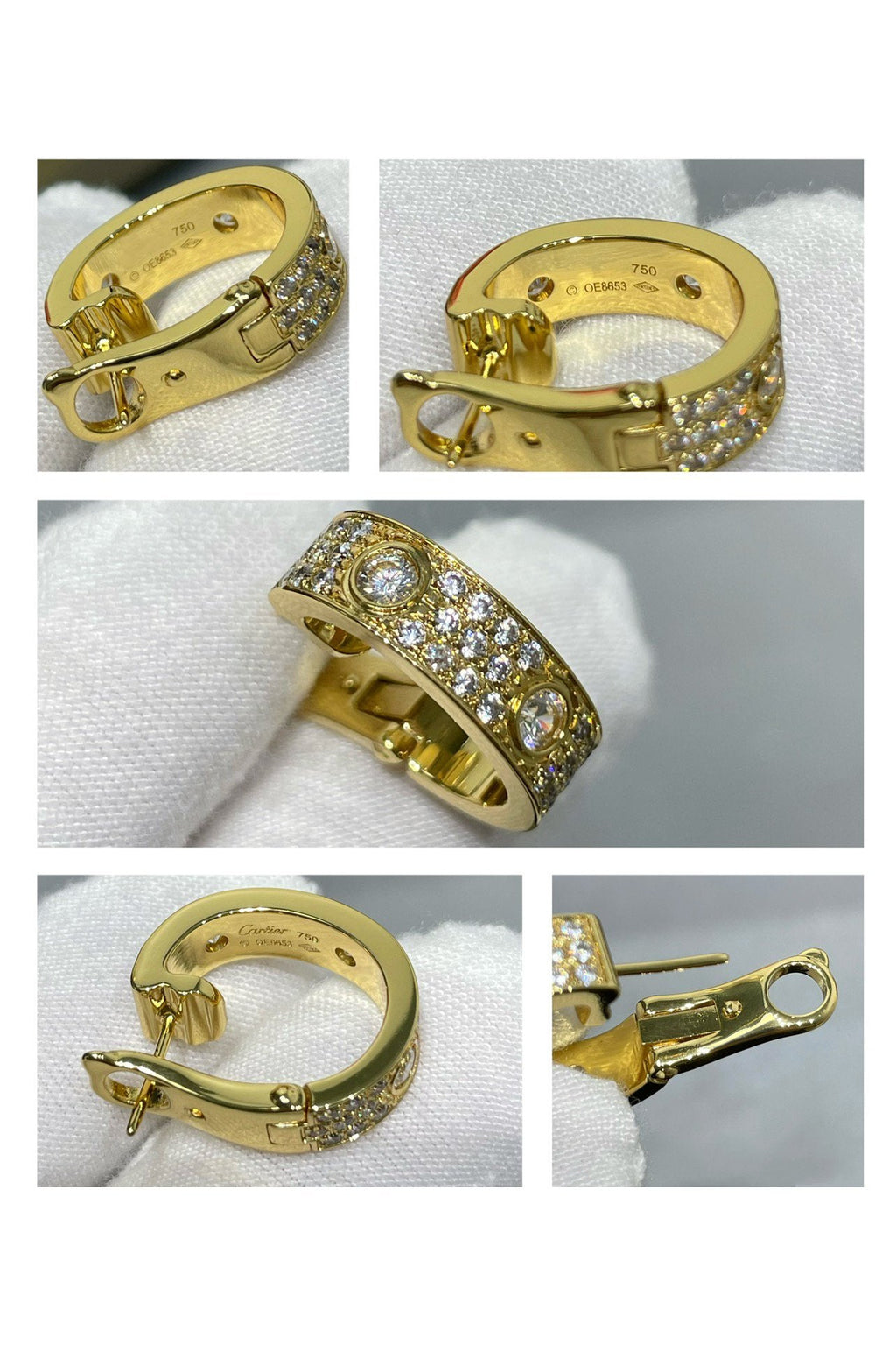 [Demi jewelry]LOVE 5.5MM DIAMOND PAVED EARRINGS