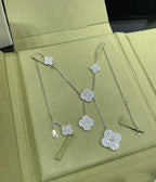 [Demi jewelry]CLOVER 6 MOTIF DIAMOND PAVED NECKLACE
