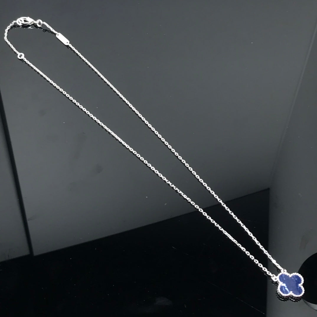 [Demi jewelry]CLOVER PIETERSITE SILVER LONG NECKLACE