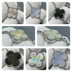 [Demi jewelry]CLOVER 16 MOTIF CHALCEDONY MOP SILVER NECKLACE