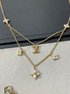 [Demi jewelry]FLOWERGRAM GOLD MOP DOUBLE ROW NECKLACE