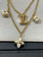 [Demi jewelry]FLOWERGRAM GOLD MOP DOUBLE ROW NECKLACE