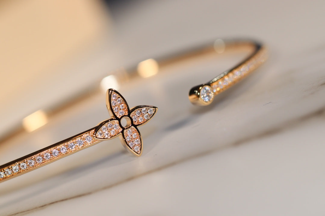 [Demi jewelry]IDYLLE GOLD OPEN BRACELET DIAMOND PAVED