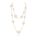 [Demi jewelry]CLOVER 16 MOTIF WHITE MOP GOLD NECKLACE