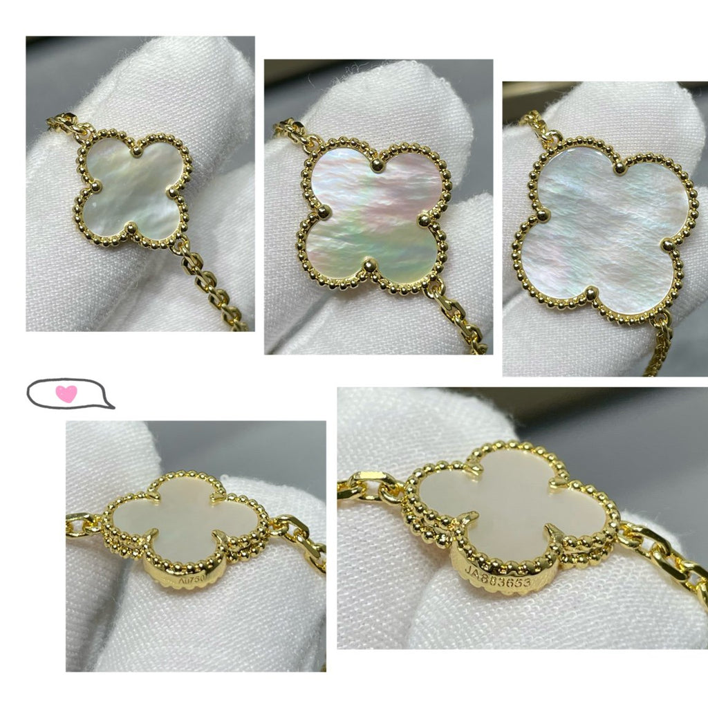[Demi jewelry]CLOVER 16 MOTIF WHITE MOP GOLD NECKLACE