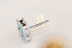 [Demi jewelry]CLOVER MINI TURQUOISE SILVER STUD EARRINGS