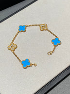 [Demi jewelry] CLOVER 5 MOTIF BLUE AGATE BRACELET COLLECTION