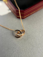 [Demi jewelry]LOVE NECKLACE DOUBLE RING PINK GOLD