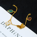 [Demi jewelry]LUCKY SPRING 5 MOTIF GOLD BRACELET