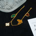 [Demi jewelry]LUCKY SPRING 5 MOTIF GOLD BRACELET