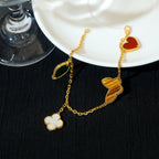 [Demi jewelry]LUCKY SPRING 5 MOTIF GOLD BRACELET